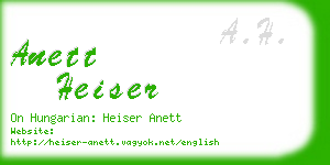 anett heiser business card